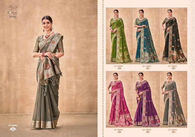 Sattika V 24 By Aura Kotton Vastra Party Wear Sarees Catalog